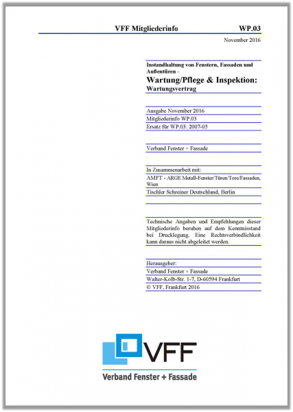 WP.03 - 2016-11 Wartung/Pflege & Inspektion: Wartungsvertrag