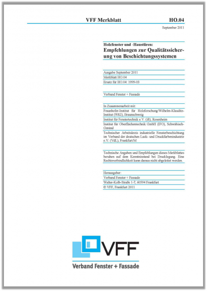 HO.04 - 2011-09 Empfehlungen zur Qualitätssicherung von Beschichtungssystemen