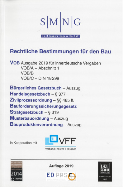 VOB-Kurzfassung: Rechtliche Bestimmungen für den Bau, Auflage 2019 [nur Papierformat]