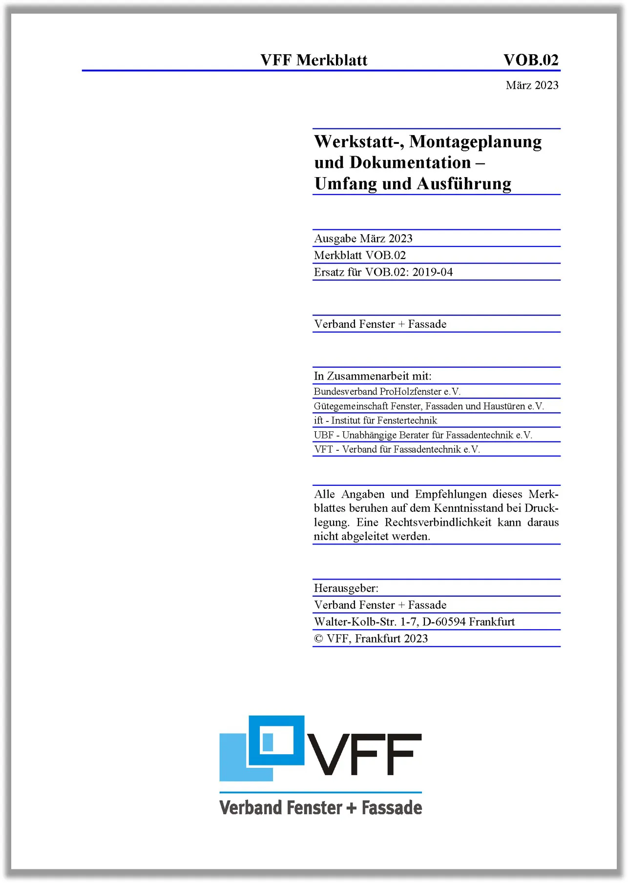 Werk Und Montageplanung Vob